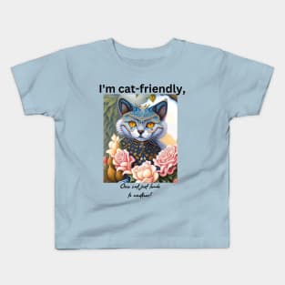 I'm cat-friendly, one cat just leads to another! Kids T-Shirt